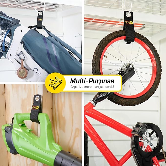 Heavy-Duty Wrap-It Storage Straps (Assorted 6 Pack) - Garage Storage Extension Cord Management Cable Straps for RV Accessories and Shed Organizer