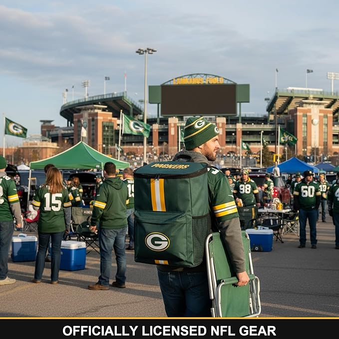 Cooler Backpack – Portable Soft Sided Ice Chest – Insulated Bag Holds 36 Cans - Football Gear – Show Your Team Spirit with Officially Licensed Fan Gear