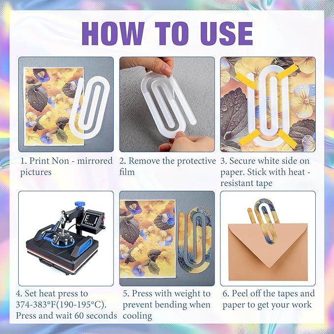 24 Pack Acrylic Sublimation Paper Clips Blanks, 4" X 2" 12Pcs Jumbo Sublimation Paper Clips with 12Pcs Gift Bags Personalized Paperclips Bookmark for DIY Crafts, Home Office School Supplies