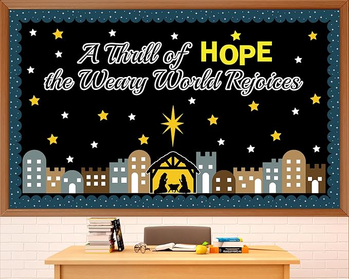 Nativity Bulletin Board Set Classroom Decorations Religious Christmas Paper Cutout with Jesus Christian Advent Bulletin Board Nativity Scene Cutout for Sunday School Xmas Holiday Church Decor Supplies
