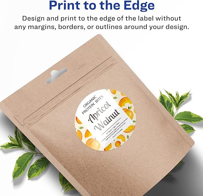Avery Glossy White Round Labels, Sure Feed Technology, 3.5" Diameter, 200 Glossy White Labels, Print-to-The-Edge, Permanent Adhesive, Laser/Inkjet Printable