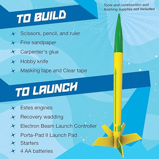 Estes 1753 AVG Bulk Variety Pack of Rocket-Building Kits, Beginner and Intermediate Flying-Rocket-Model Kits for Ages 10+, Includes Viking, Alpha, and EX2 Rockets