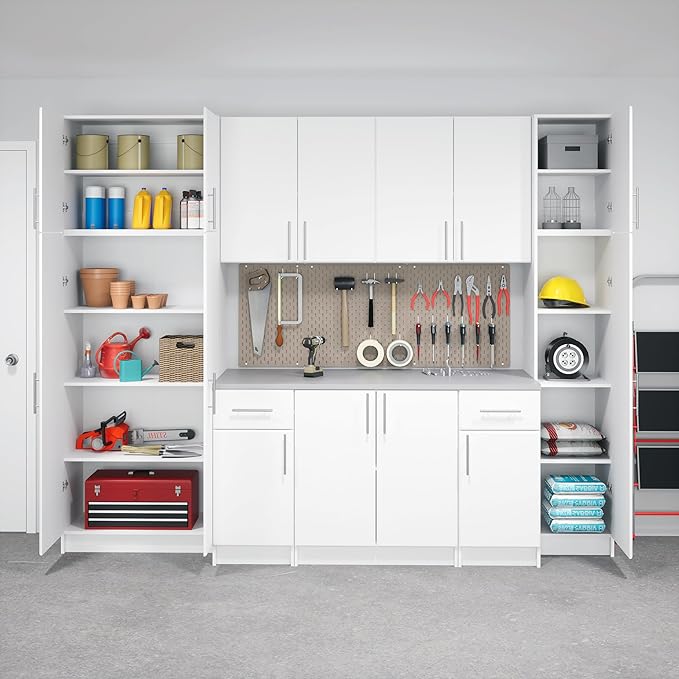 Prepac Elite 16” Wide White Storage Cabinet, Base Cabinet with 1 Drawer and 1 Adjustable Shelf Ideal for Garage, Cabinet, Kitchen, Home Office, 16”W x 36”H x 24”D