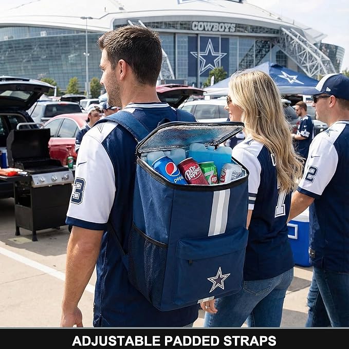 Cooler Backpack – Portable Soft Sided Ice Chest – Insulated Bag Holds 36 Cans - Football Gear – Show Your Team Spirit with Officially Licensed Fan Gear