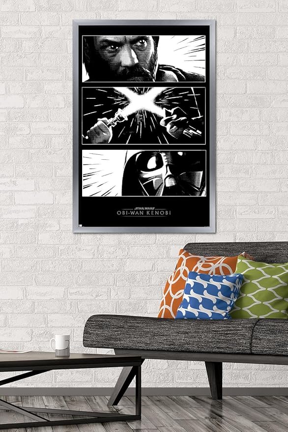 Trends International Star Wars: Obi-Wan Kenobi - Panels Wall Poster, 22.375" x 34", Silver Framed Version