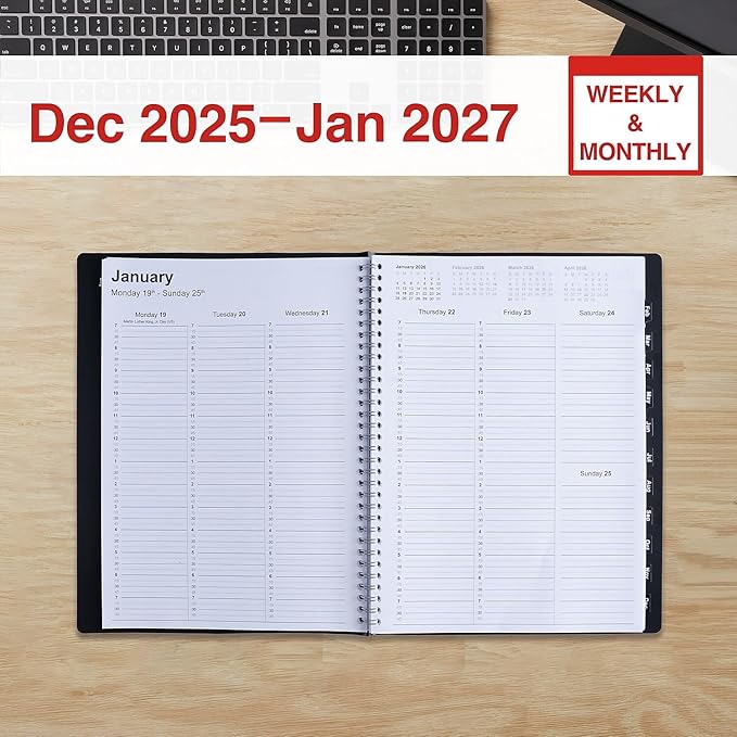 Staples Planner -, Large 18 Months Academic Daily Weekly Monthly Planner Yearly Agenda Jan. –June, 7.9" x 9.8", Page Tabs, Separator Page, Pocket Folder, Bookmark, Stickers, Sticky Note Set