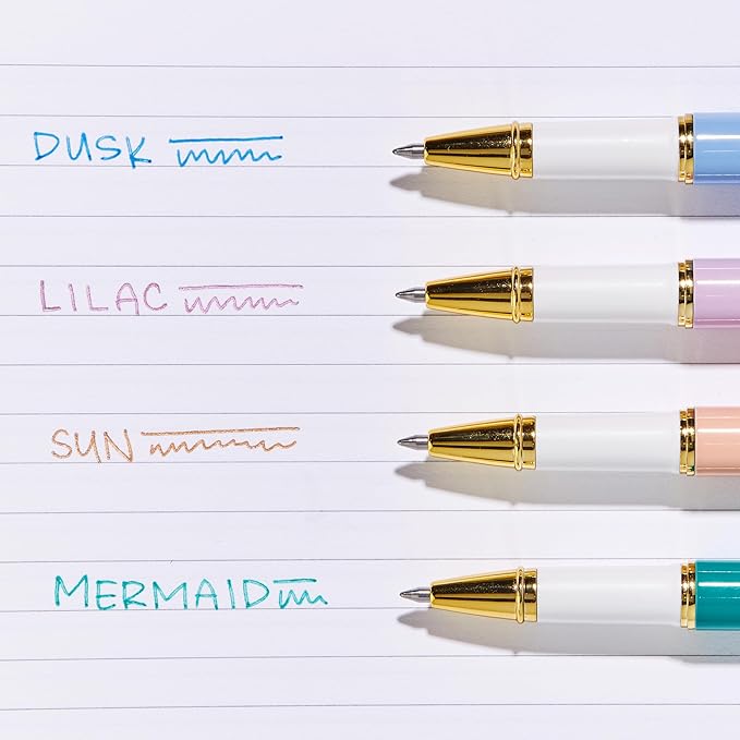 Erin Condren Metal Gel Pens 4-Pack | Smooth Writing in Multiple Colors | Fun, Functional, Durable, Portable Gel Pens for Writing, Journaling, Drawing, Decorating and More