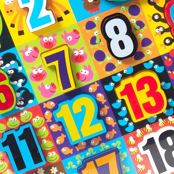 Melissa & Doug Jumbo Numbers Wooden Chunky Puzzle (20 pcs)