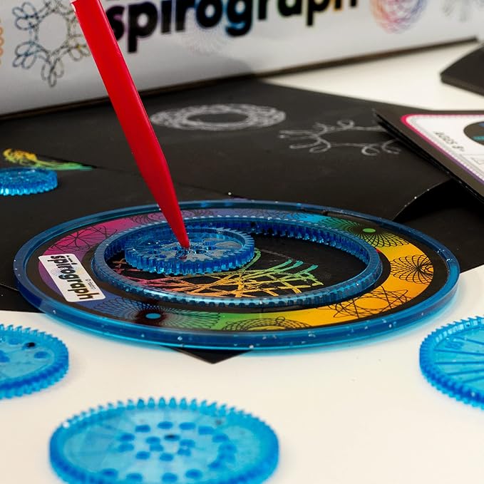 Spirograph Scratch & Shimmer – Arts and Crafts, Kids Toys, Art Supplies, Craft Supplies, Drawing Kit, Spiral Art, Classic Gear Design Kit, Magic Scratch Paper, Pen, Design Sheet Included, Ages 8+