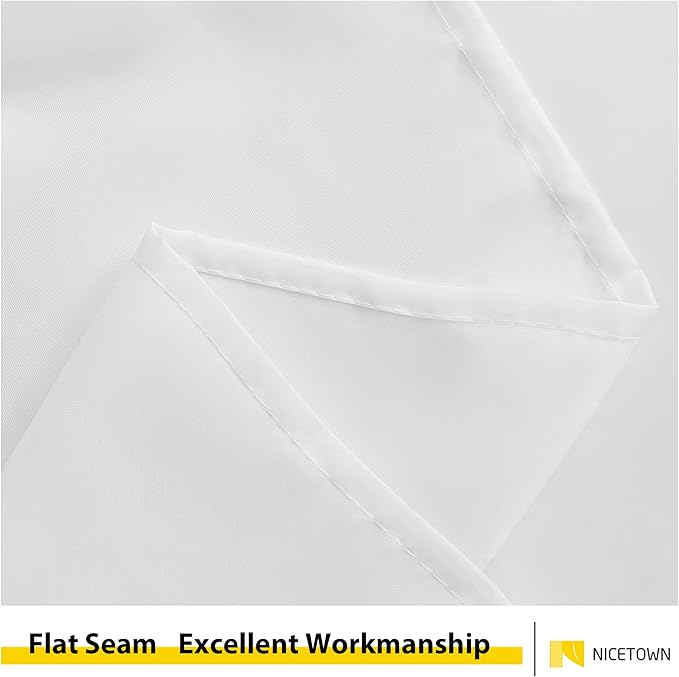 NICETOWN 2 Panels Outdoor Sheer Curtains for Patio Waterproof, Self-Sticky Tab Top Elgant Airy Voile Sheer Indoor/Outdoor Drapes for Arbor/Porch, Ivory, W54 x L108