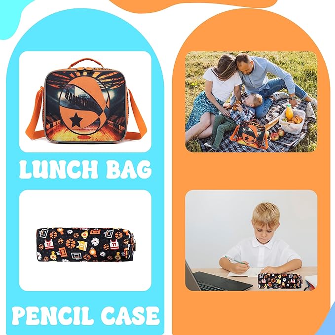 Backpack for Kids Backpacks for Boys Bookbag with Lunch Box Pencil Case School Backpack for Boys Lightweight Elementary School Bookbag