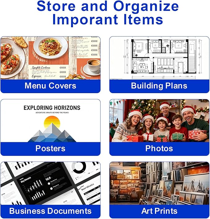 11x14 Photo Toploader - Heavy Duty 20 Mil Poster Sleeves Protectors, Blue-Tint Anti-Fade Rigid Plastic Holder as Frame Alternatives for Artworks, Prints, Pictures Archival Storage Display(10 Pack)