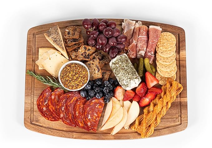 PICNIC TIME Disney Haunted Mansion Hitchhiking Ghosts Ovale Acacia Cutting Board Serving Board Charcuterie Cheese Board with Juice Groove Spooky Kitchen Decor Gift, (Acacia Wood)