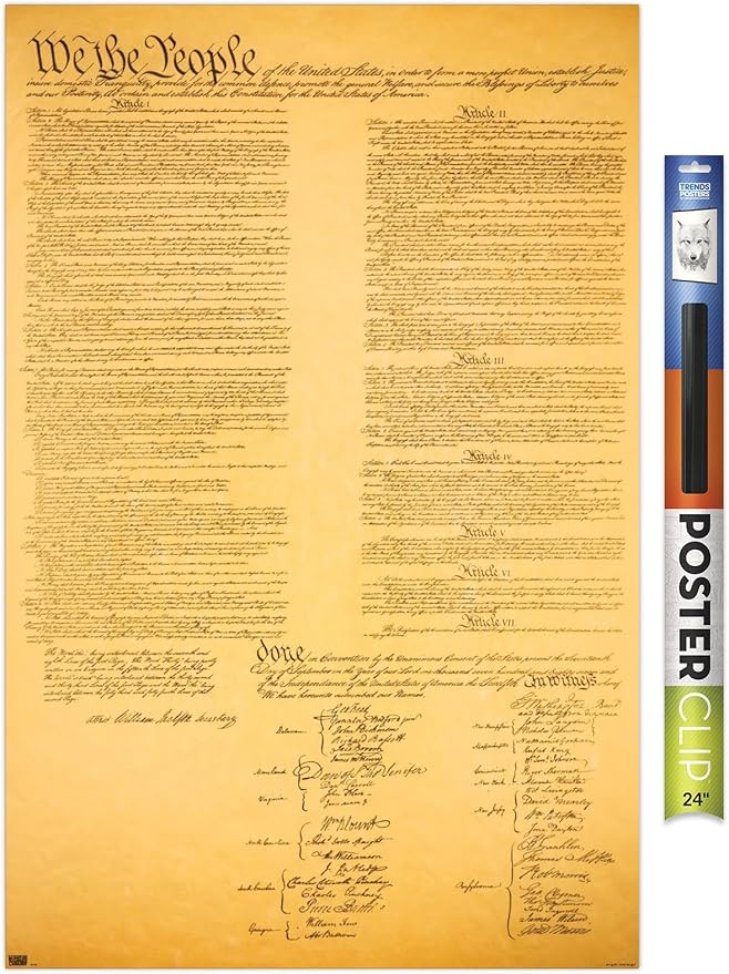 Trends International The Constitution Wall Poster, 22.375" x 34", Premium Poster & Clip Bundle
