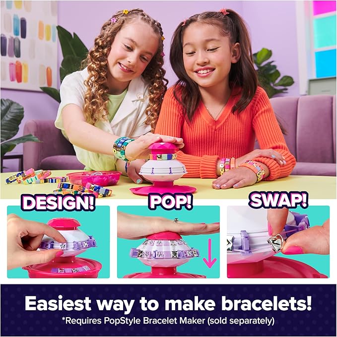 Cool Maker, PopStyle Expansion Pack, Bracelet Making Kit, over 50 Gem Beads, Makes 3 (Packaging May Vary), Arts and Crafts Kids Toys for Ages 7 and up