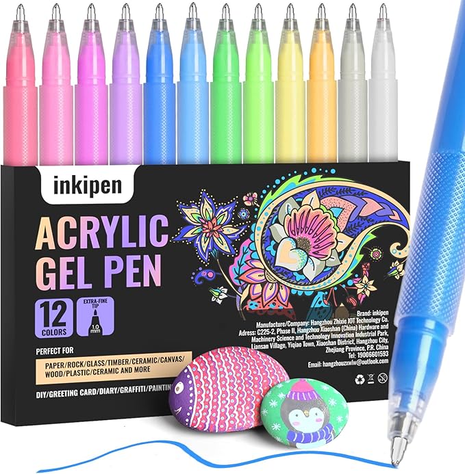 Colorful Pens, 12 Pcs Colored Pens Fine Point Smooth Writing Pen, 1.0 mm Colored Ink Gel Pen for Journaling Note Taking Writing, Acrylic Gel Pens for Coloring (12 Pcs Color)