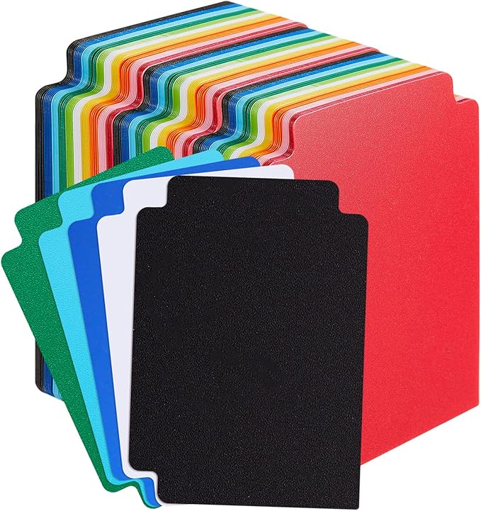 150 Pcs Trading Card Dividers Plastic Card Dividers, Multicolor Frosted Separator with Tabs Standard Vertical Compatible with MTG Games Sports TCG, 2.7 x 3.8 Inches