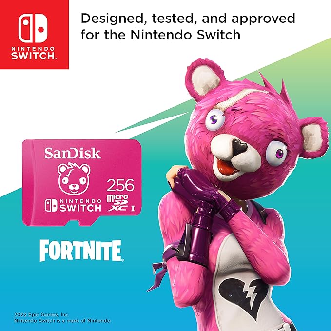 SanDisk 256GB microSDXC Card Licensed for Nintendo Switch, Fortnite Edition - SDSQXAO-256G-GN6ZG