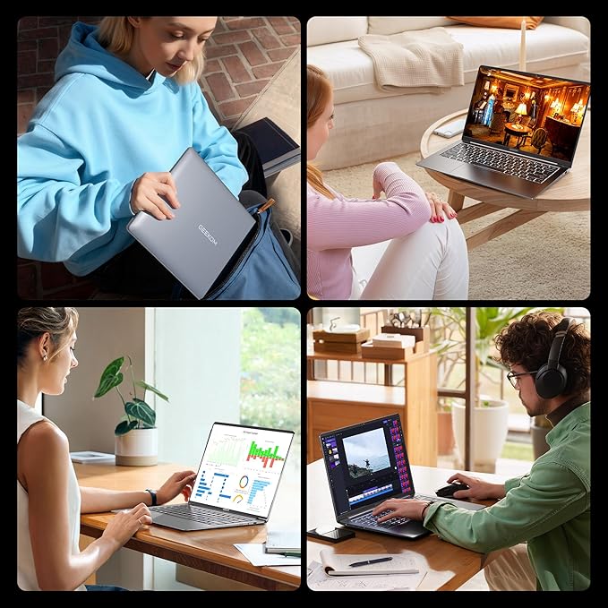 GEEKOM GeekBook X14 Pro Laptop, 2.2lbs Ultra Thin 14" 2.8K OLED Laptop Computer, Ultra 5 125H, 32GB LPDDR5x 7500MHz RAM 1TB SSD, Up to 16 Hour, 2X USB4, Fingerprint, Hub, Copilot, Windows 11 Pro