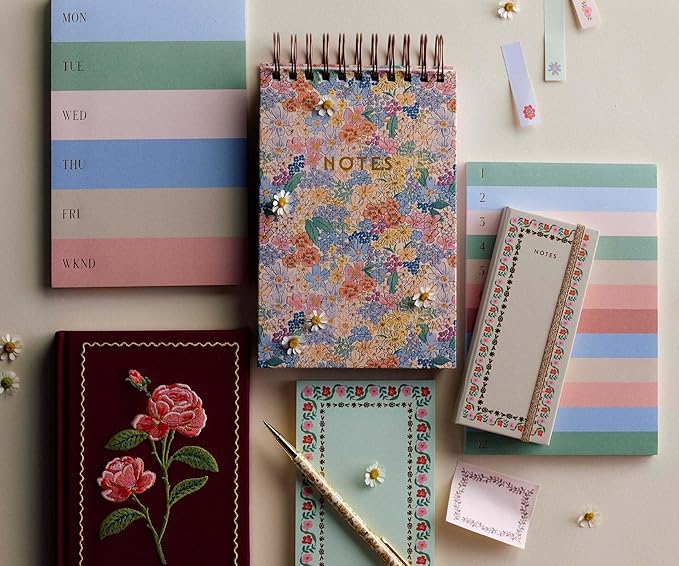 RIFLE PAPER CO. Large Weekly Memo Notepad 65 Tear-Off Pages, Manage Important Tasks, Jot Down a To-Do List, or Leave a Sweet Message with our Illustrated Notepads (9" L x 6" W), Muted Color Block