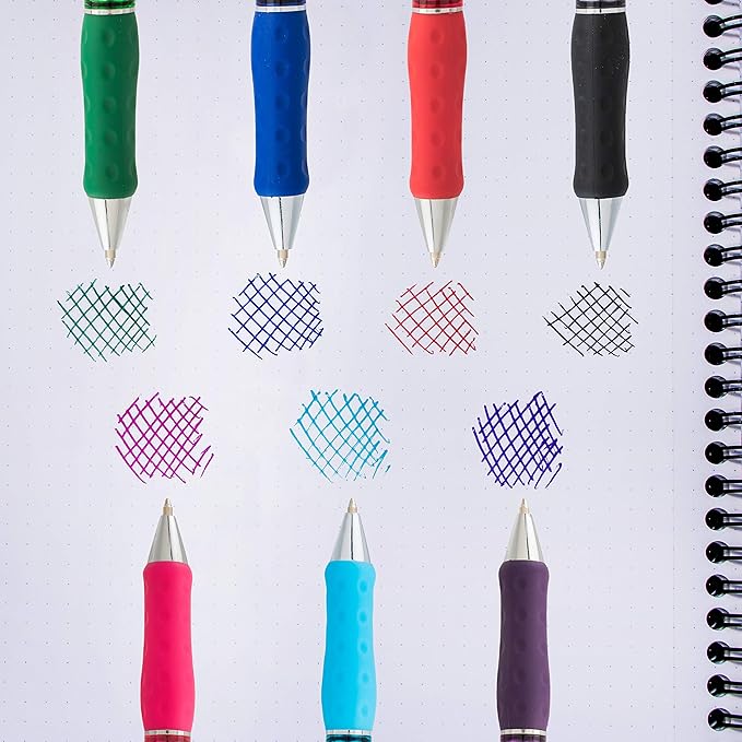 Pentel RSVP Super RT Ballpoint Pen, (0.7mm) Fine Line, Assorted Ink, Pack of 4 (BX477BP4M1)