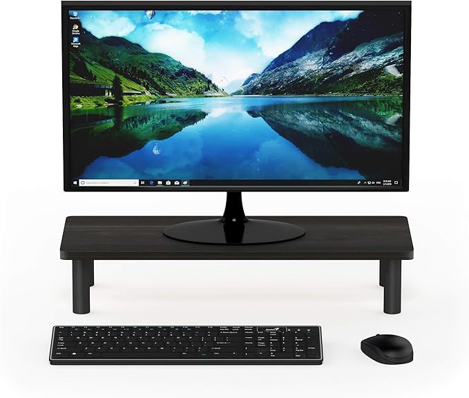 Furinno TURN-N-TUBE Monitor Stand Riser, Monitor Riser, Laptop Stand for Desk, Office Desk Accessories, Desk Organizers and Accessories, Toolless Assembly, For Study Room, Dorm, Espresso