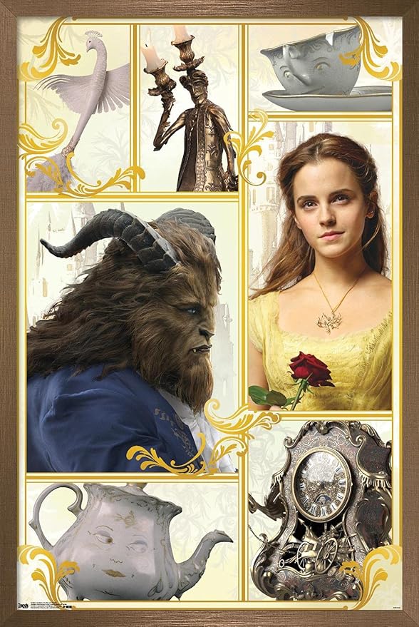 Trends International Disney Beauty And The Beast - Group Wall Poster, 22.375" x 34", Bronze Framed Version