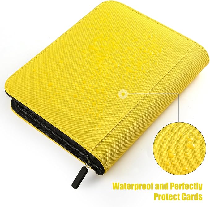 Card Binder 12 Pocket with Zipper, 816 Pockets Trading Card Holder Book, Premium PU Cover Zip Folder Binder, Side Loading Carrying Case Binder Album for TCG, MTG, Sports Cards, Game Cards