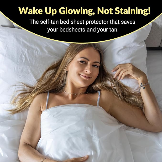 Self Tan Sleep Sack Set – Disposable Tanning Sheet Protector for Bed – Breathable, Hygienic Self Tan Sleeping Sack – Protects Sheets from Tanning Lotion Stains – Bed Protector 8-Pack