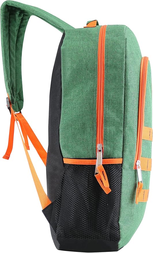 12-Pack 19” Sport Backpacks with 52 Piece School Supplies Kits - Pens, Pencils, Crayons – Bulk Bundle for Elementary, Middle, and High School Students, 4 Assorted Styles