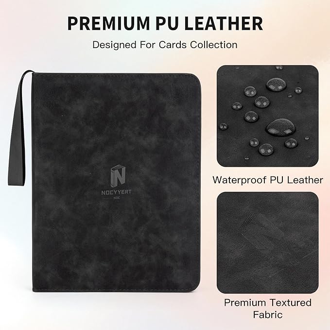 Trading Card Binder, Premium 9 Pocket 720 Double Sided Pocket Collection Binder,Card Album for TCG Card Holder for Game Card, Sports Card, Yugioh, MTG etc(Black 1)