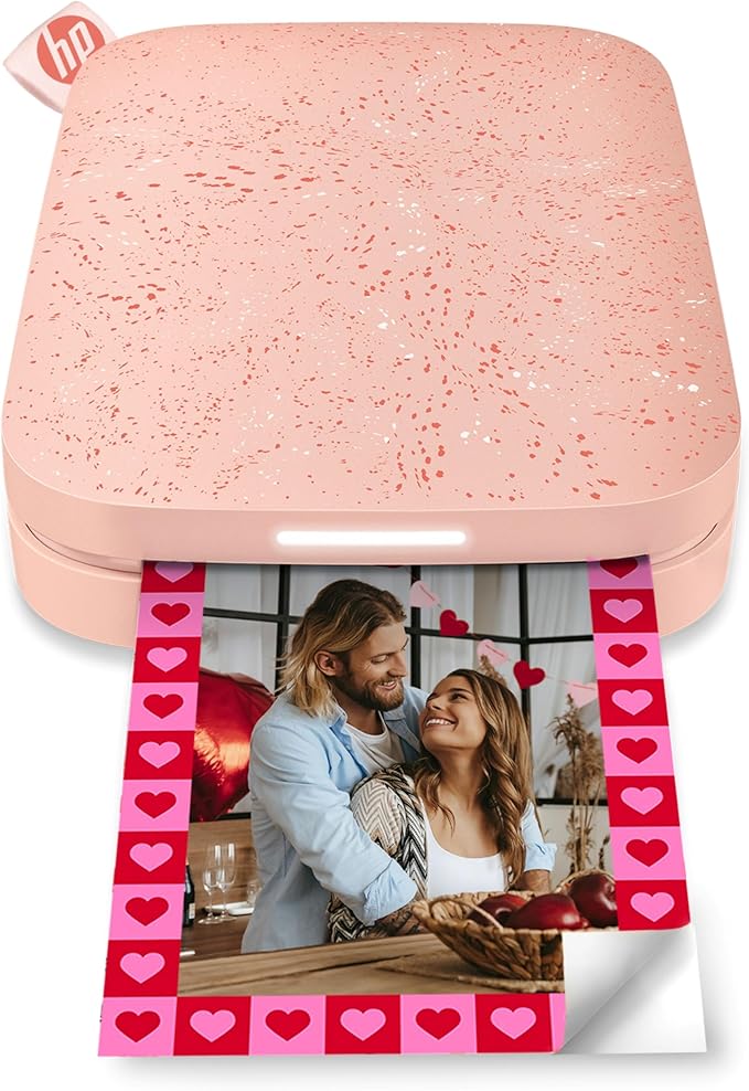 HP Sprocket Portable 2x3 Instant Photo Printer (Blush Pink) Print Pictures on Zink Sticky-Backed Paper from Your iOS & Android Device.