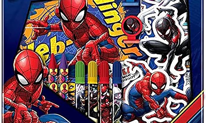 Creative Spiderman Complete Art Kit – Coloring, Painting & Drawing Supplies – Perfect for Home, School, Parties or Travel