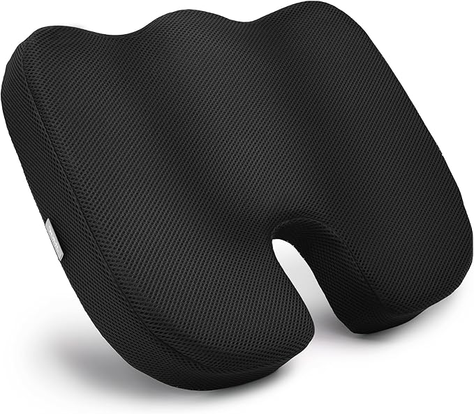 DMI Memory Foam Seat Support Cushion | Coccyx, Sciatica, & Tailbone Pain Relief | Multi-Use Ergonomic Seat Cushion for Office Chair for Driving & Home | Breathable