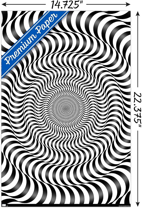 Trends International Zebra Stripe Optical Illusion Wall Poster, 14.725" x 22.375", Premium Unframed Version