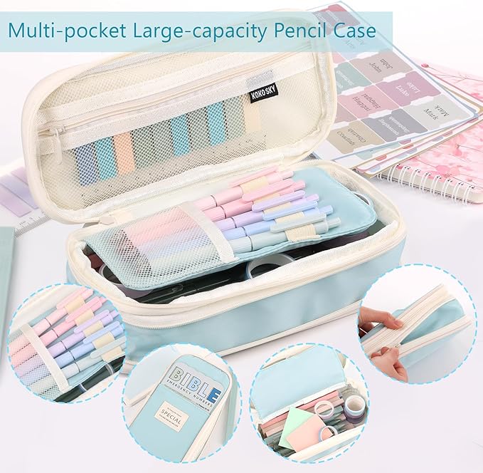 XKDOUS Bible Study Supplies Journaling Kit for Women, Bible Study Kit Journaling Supplies Includes Prayer Journal, Highlighters, Emergency Card, Pencil Case and More, Christian Gifts for Women, Blue