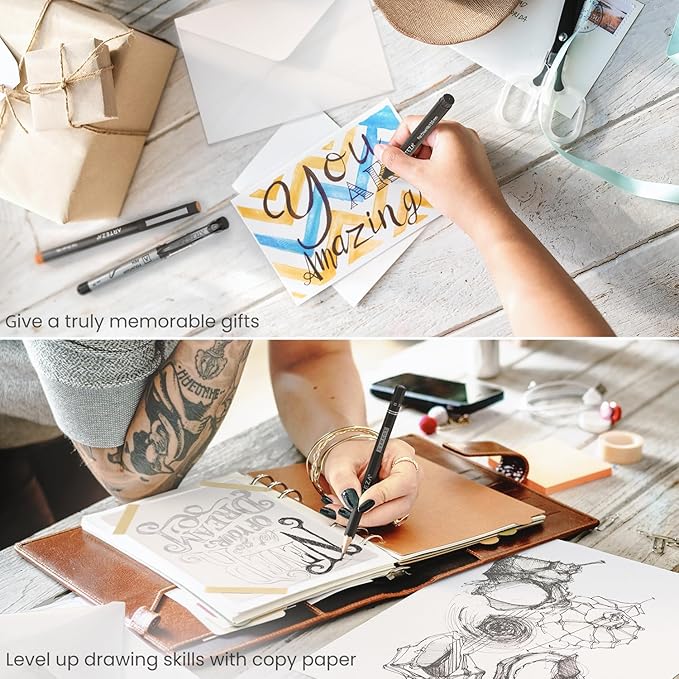 ARTEZA Calligraphy & Lettering Kit – Beginner Set with Alcohol Markers, Brush Pens, Paper & Tools for Hand Lettering, Drawing, and Adult Coloring