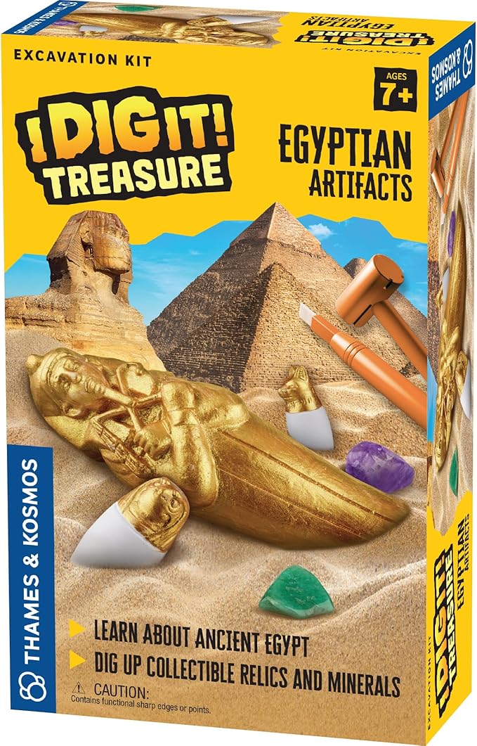 Thames & Kosmos I Dig It! Treasure – Egyptian Artifacts Excavation Kit | Explore Archaeology, Ancient Egypt & Hieroglyphics | Dig Out Collectible Relics & Minerals | Safe, Fun Educational Activity