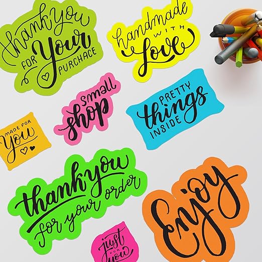 Avery Printable Sticker Paper, 8-1/2" x 11", Full-Sheet Labels, Neon Yellow Labels, Laser/Inkjet Printable, 80 Total, Great for Packaging and Stickers