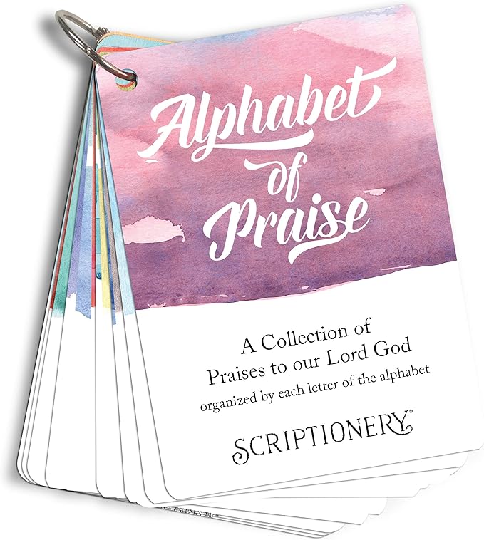 Alphabet of Praise Bible Verse Cards | Scripture Prayer Cards for Women - Character and Attributes of God | Daily Devotional, Meditation and Memory Flashcards, Christian Gifts by Scriptionery
