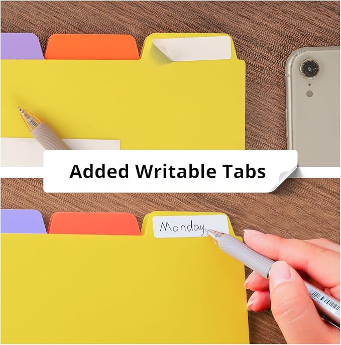 Binder Dividers with Tabs, 5 Tab Sturdy Plastic Dividers for 3 Ring Binder, Colorful Dividers for 3 Ring Binder Page Protectors, 3 Ring Binder Dividers with Tabs for School Office, 3 Set (15 Pcs)