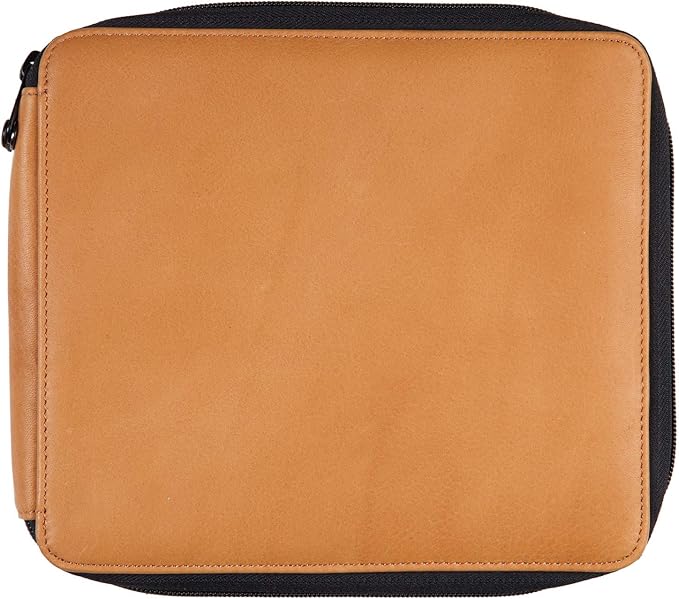 Speedball Art Products Genuine Leather Storage Case for Pencils, Markers, Pens and Art Supplies, Holds Up To 96 Standard Pencils, Antique Brown