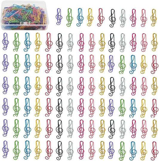 Large Paper Clips, 1.6 Inch, 40mm, 100 Pcs, Multicolored Note Shapes, Smooth & Durable, Suitable for Office School and Personal Use, Plastic Box Packaging