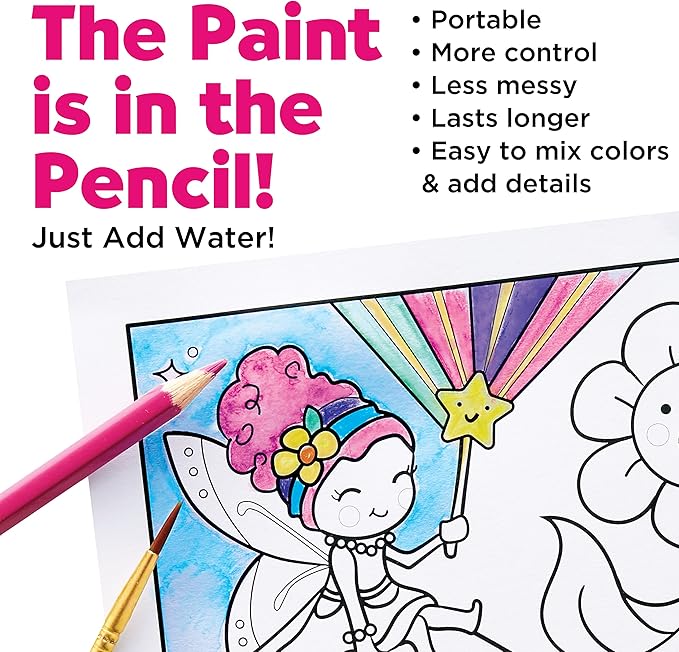 Faber-Castell Paint by Number Fairy Friends Pets - Kids Watercolor Fairies Toys (Ages 6+)