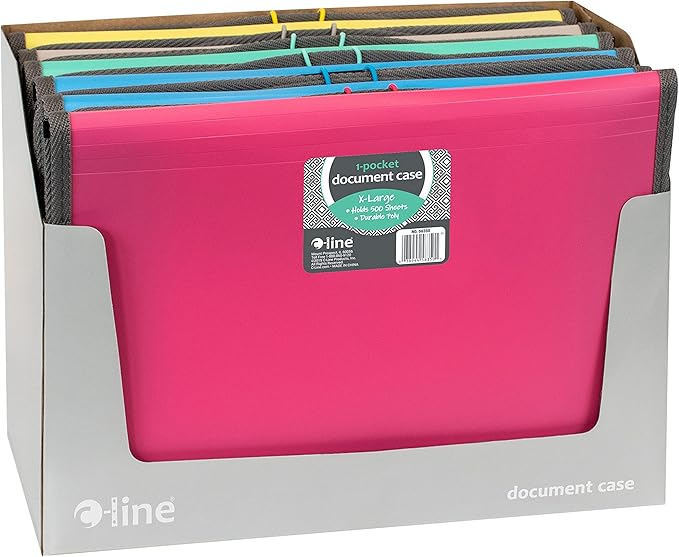 C-Line Extra Large Poly Document Case, Letter Size, 500-Sheet Capacity, 1 Case, Color May Vary (58350)