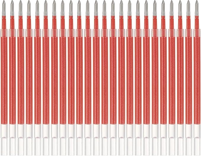 PATIKIL Gel Pen Refills, 24 Pcs 0.8mm Medium Point Glitter Coloring Gel Ink Pen Replace Refills for Retractable Click Pens Writing Drawing Doodling Office Study Classroom Supplies, Red