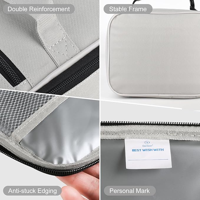 Genteen Lunch Box Kids,Insulated Lunch Bag Kids Boys Girls,Soft Bag Small Cooler Back to School Thermal Meal Tote Kit Lunch Box for School,Work,Outdoor (Gray)