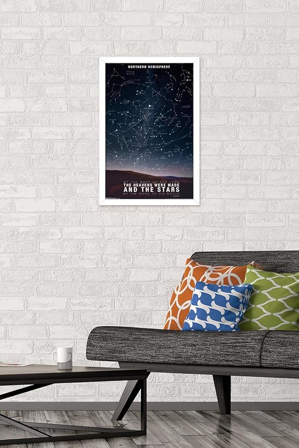 The Stars Wall Poster, 22.4L" x 14.7W", White Framed Version