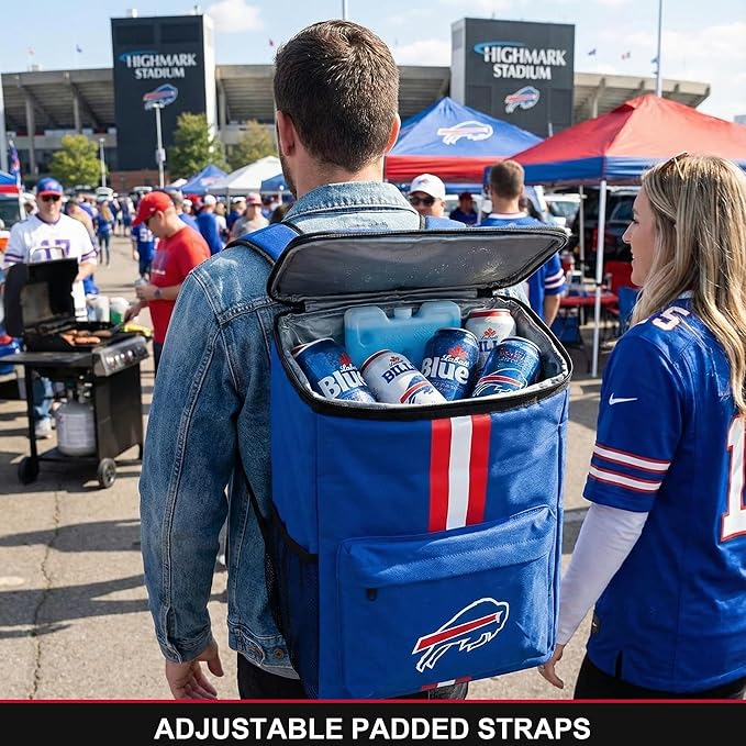 Cooler Backpack – Portable Soft Sided Ice Chest – Insulated Bag Holds 36 Cans - Football Gear – Show Your Team Spirit with Officially Licensed Fan Gear