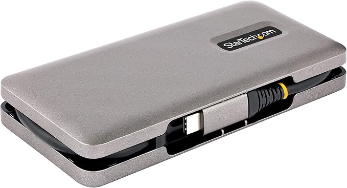 StarTech.com 4-Port USB-C Hub, 4X USB-C Ports, USB 3.1-10Gbps - Portable USB C Hub w/ 100W Power Delivery Pass-Through - USB Type C Hub w/ 12.6in/32cm Wrap-Around Cable - USBC Splitter (HB31CM4CPD3)